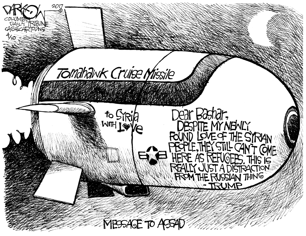  SENDING SYRIA A MESSAGE by John Darkow