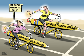 MACRON, LE PEN IN RUN-OFF by Paresh Nath