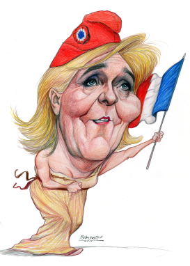 MARIE LE PEN AS MARIANNE by Petar Pismestrovic