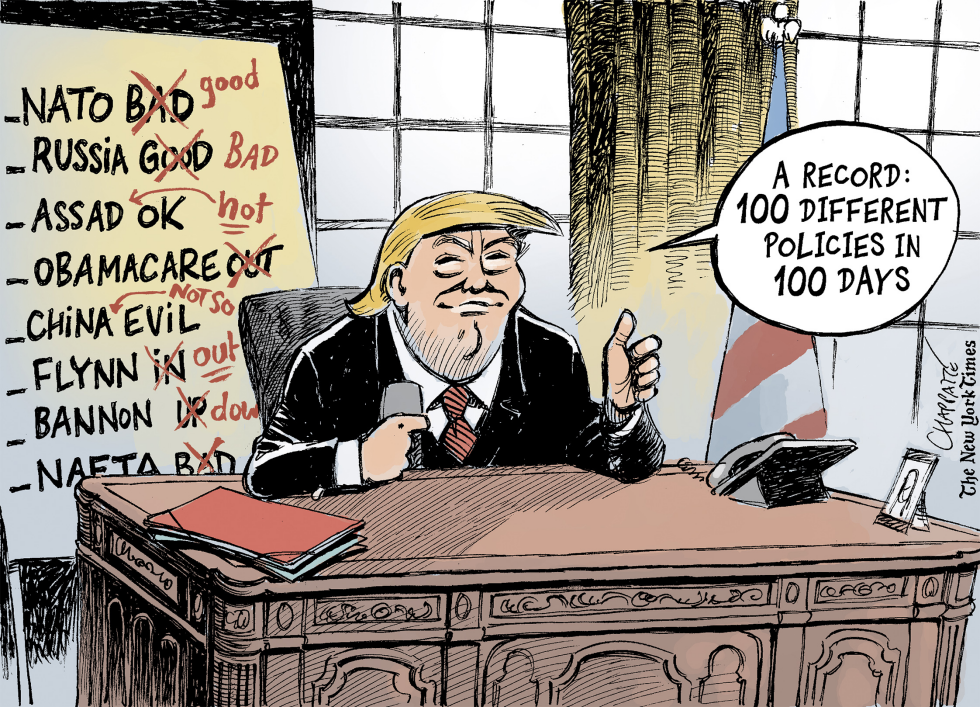  100 DAYS OF TRUMP by Patrick Chappatte