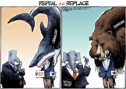 OBAMACARE VS TRUMPCARE by Nate Beeler