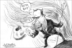 NIXON IN TRUMPS EAR BW by Ed Wexler