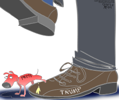 TRUMP STOMPS PRESS by Gary McCoy