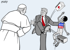 TRUMP MEETS POPE FRANCIS by Rainer Hachfeld