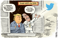 TRUMP MEETS THE POPE by Rick McKee