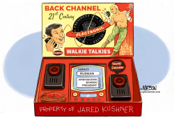 JARED KUSHNER BACK CHANNEL WALKIE TALKIES by RJ Matson