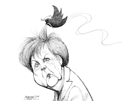 TRUMP TWITTER ATTACK ON MERKEL by Petar Pismestrovic