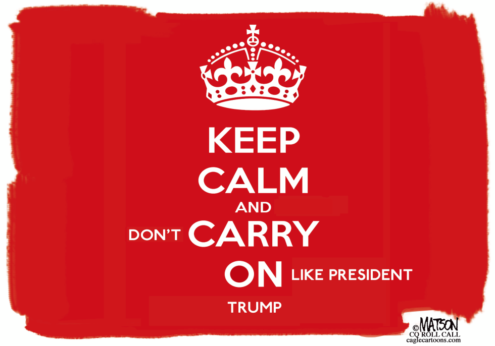  KEEP CALM AND DON'T CARRY ON LIKE PRESIDENT TRUMP by RJ Matson