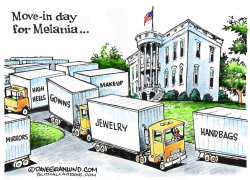 MELANIA MOVES IN by Dave Granlund