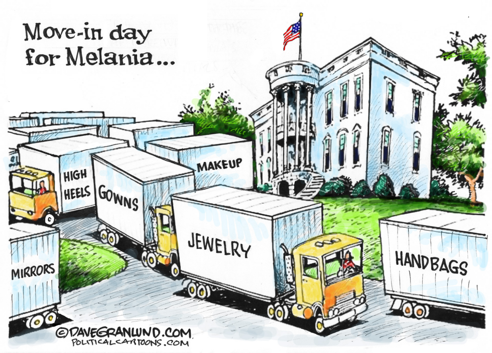  MELANIA MOVES IN by Dave Granlund