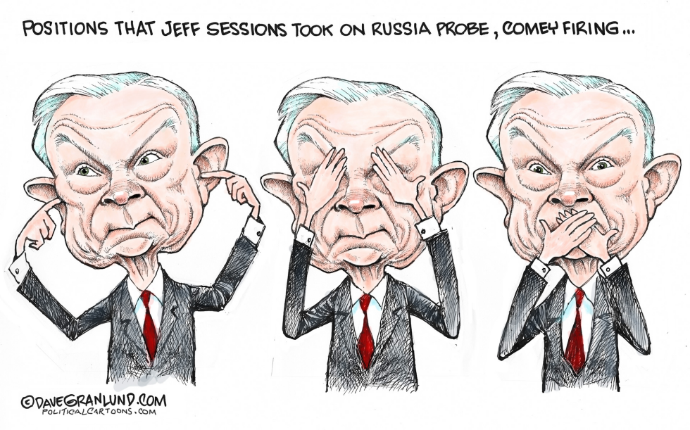  JEFF SESSIONS ON RUSSIA AND COMEY by Dave Granlund