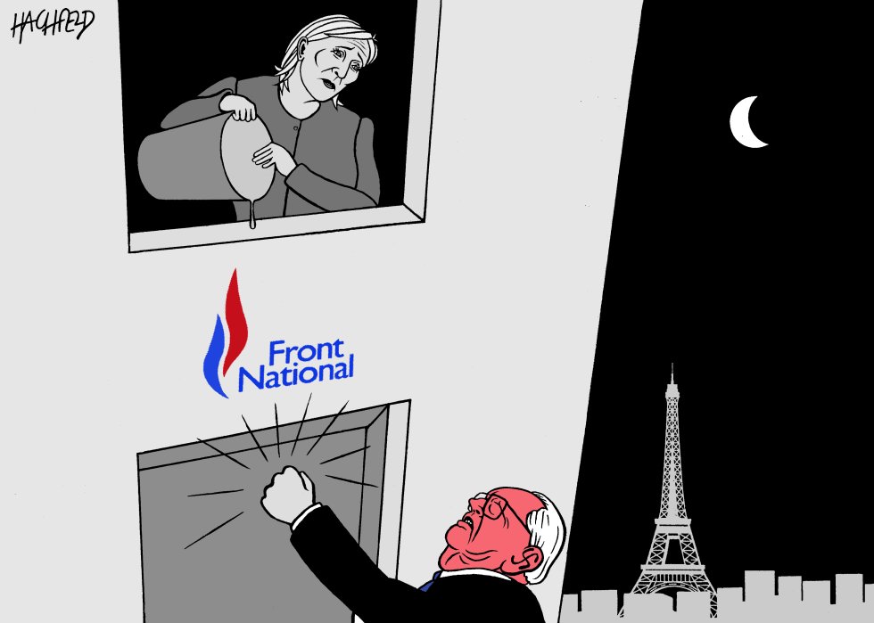  FATHER LE PEN LOCKED OUT by Rainer Hachfeld