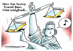 TRUMP TRAVEL BAN AND SCOTUS by Dave Granlund