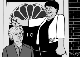 THERESA MAY, ARLENE FOSTER by Rainer Hachfeld