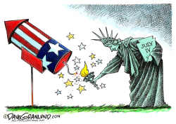 JULY 4 LIBERTY ROCKET by Dave Granlund