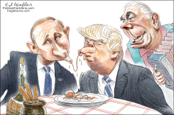 TRUMP/PUTIN SPAGHETTI KISS by Ed Wexler