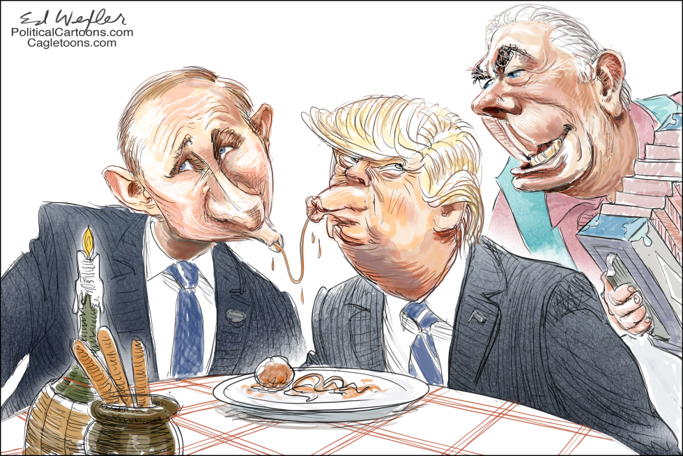  TRUMP/PUTIN SPAGHETTI KISS by Ed Wexler