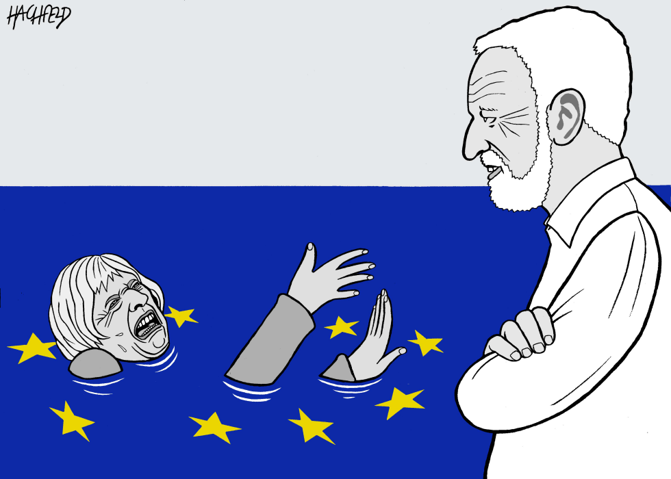  MRS MAY AND MR CORBYN by Rainer Hachfeld