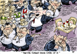 BUSH SPENDING THE KIDS INHERITANCE AS FAST AS HE CAN by Pat Bagley