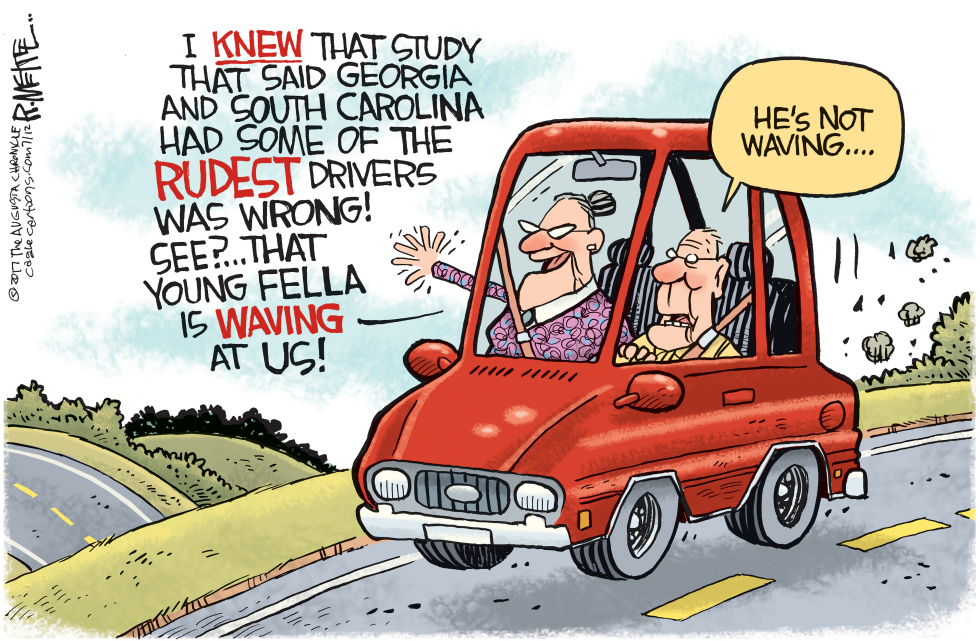  RUDE DRIVERS LOCAL by Rick McKee