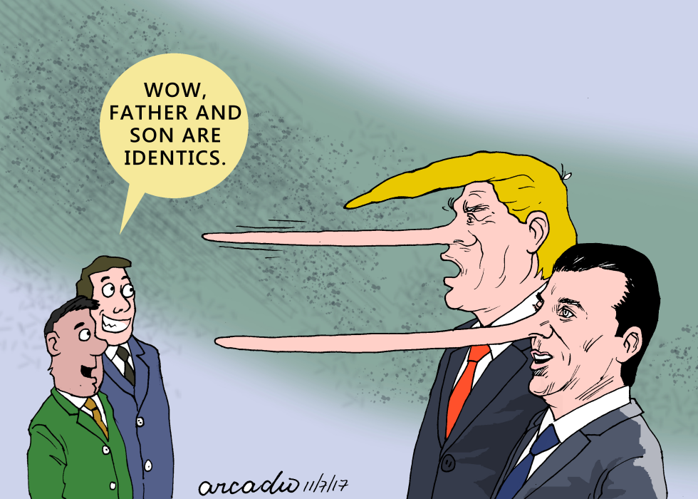  DONALD TRUMP AND HIS SON by Arcadio Esquivel