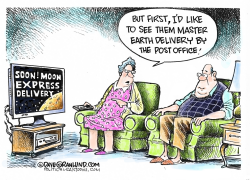 MOON EXPRESS DELIVERY by Dave Granlund