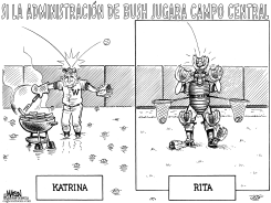 BUSH EN EL CAMPO DE JUEGO by RJ Matson