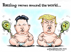 KIM AND TRUMP NUKE THREATS by Dave Granlund