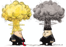 TRUMP AND KIM MUSHROOM HEADS by Daryl Cagle