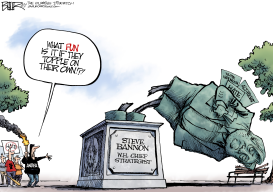 BANNON STATUE by Nate Beeler