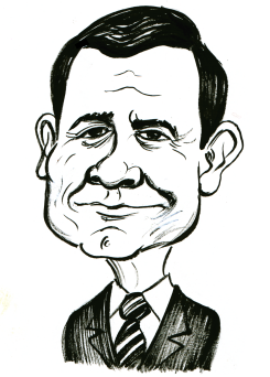 JOHN ROBERTS CARICATURE - B&W by Christo Komarnitski