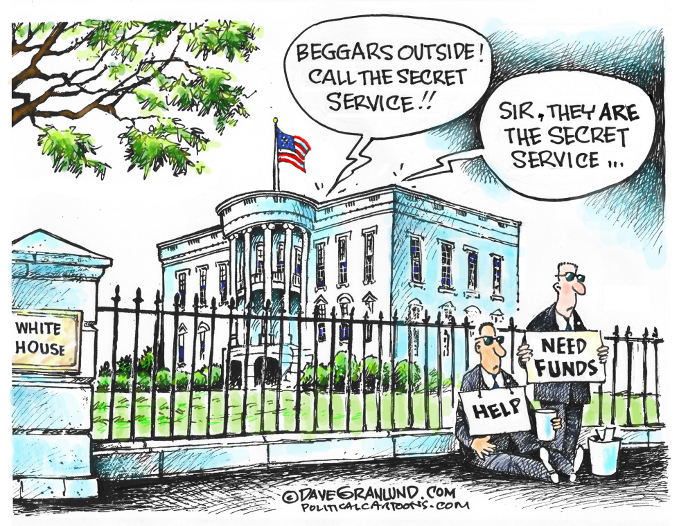  SECRET SERVICE FUNDING by Dave Granlund