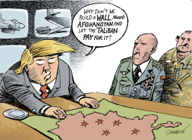 TRUMP AND AFGHANISTAN by Patrick Chappatte