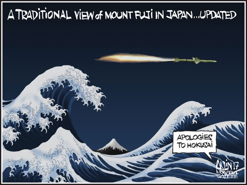  NORTH KOREAN MISSILE OVER JAPAN by Aislin