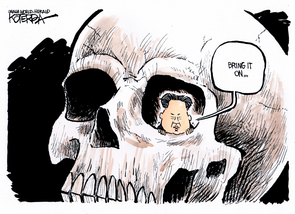  KIM BEGGING FOR WAR by Jeff Koterba