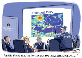 TRUMP MONITORS IRMA NEWS FORECAST by RJ Matson