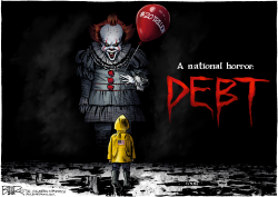 DEBT CLOWN by Nate Beeler