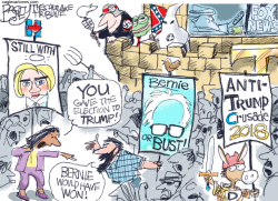 BERNIE V HILLARY by Pat Bagley