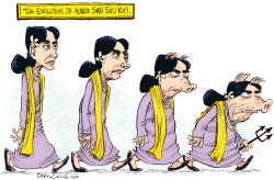 EVOLUTION OF AUNG SAN SUU KYI by Daryl Cagle