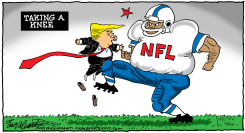 TAKING A KNEE by Bob Englehart