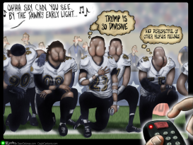 TRUMP NFL ANTHEM FOOTBALL KNEE by Sean Delonas