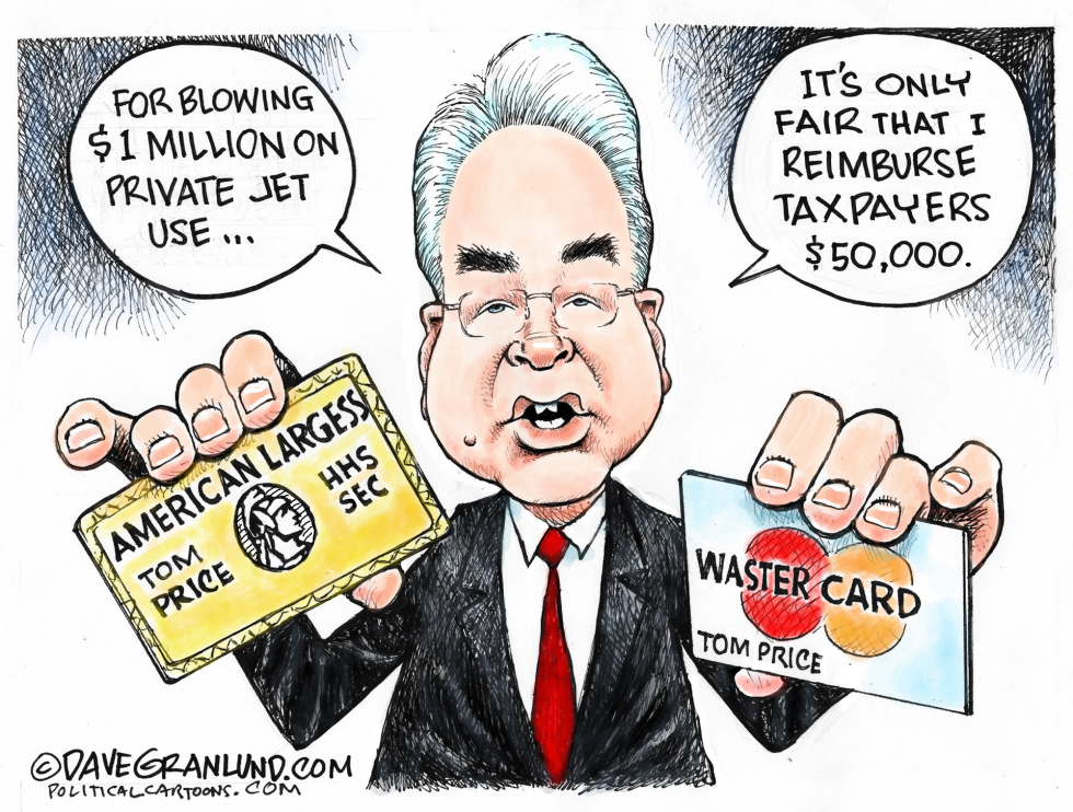  TOM PRICE AND PRIVATE JETS by Dave Granlund