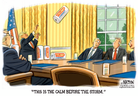 TRUMP DISPENSES PAPER TOWELS AT CABINET MEETING by RJ Matson