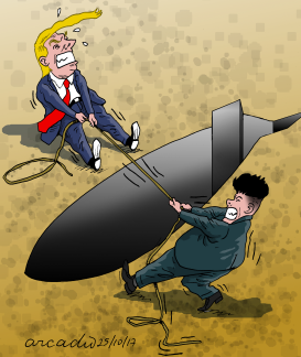 TRUMP VRS KIM JONG UN by Arcadio Esquivel