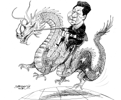 XI JINPING DRAGON RIDER by Petar Pismestrovic