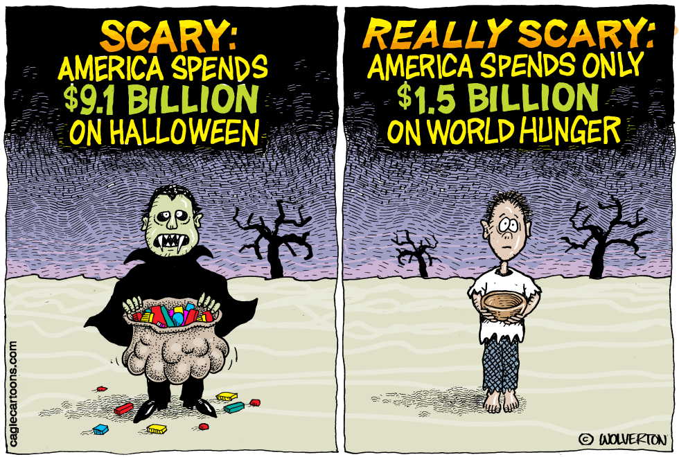  HALLOWEEN AND WORLD HUNGER by Wolverton