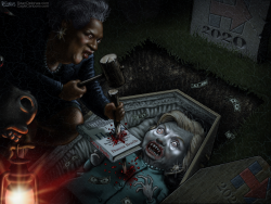 DONNA BRAZILE HILLARY CLINTON VAMPIRE by Sean Delonas