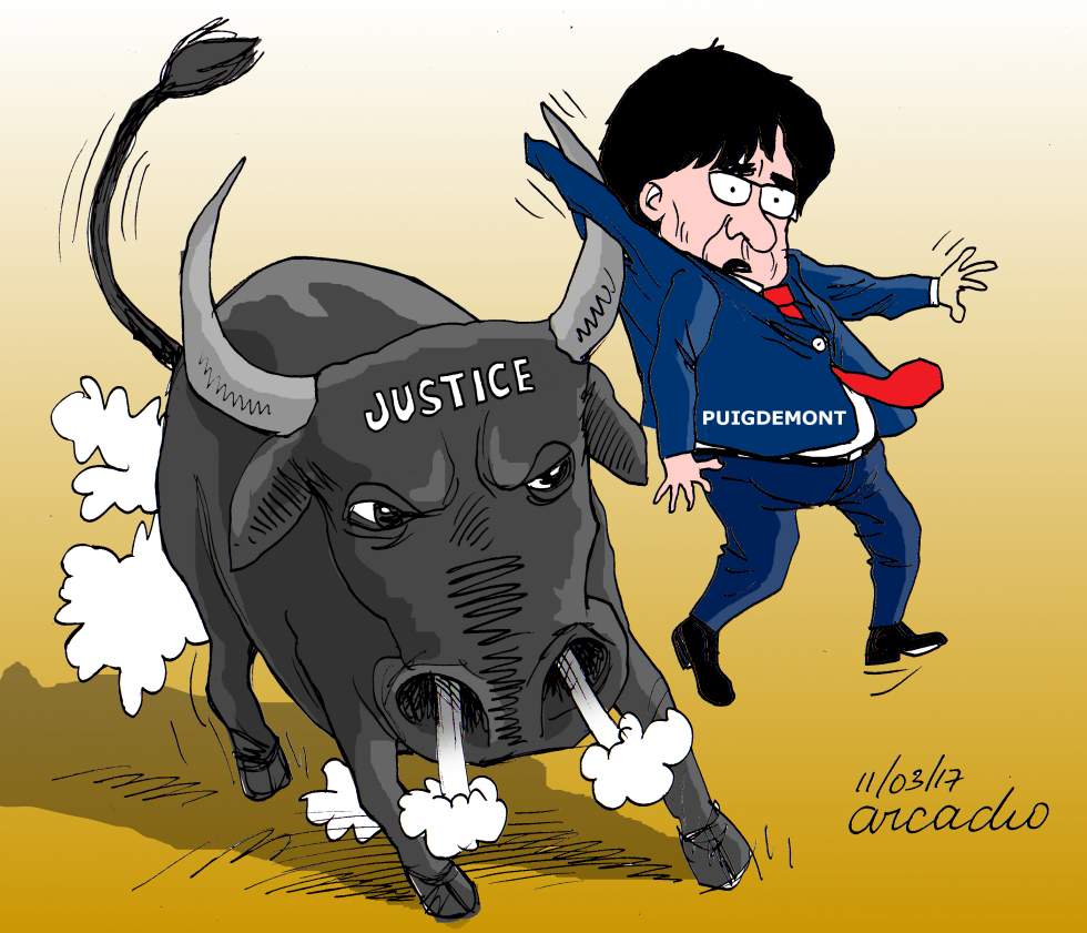  PUIGDEMONT CATCHED BY THE JUSTICE by Arcadio Esquivel