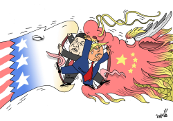 XI JINPING AND TRUMP by Stephane Peray