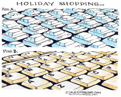 HOLIDAY SHOPPING ONLINE by Dave Granlund